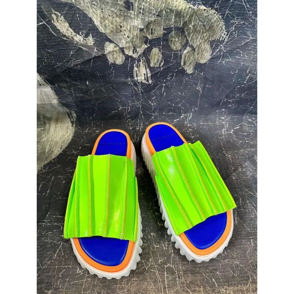 Free People Pleats & Thank You Slides Size 37 - Picture 2 of 7